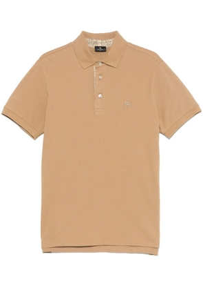 ETRO Pegaso-embroidered polo shirt - Brown