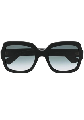 Gucci Eyewear logo-plaque oversize frame sunglasses - Black