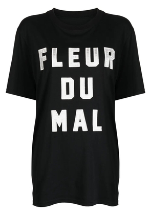 Fleur Du Mal logo-embroidered jersey T-shirt - Black