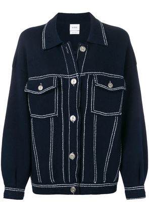 Barrie contrast-stitching denim-effect jacket - Blue