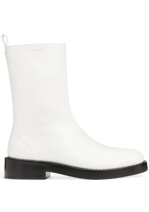 Courrèges Rider leather boots - White