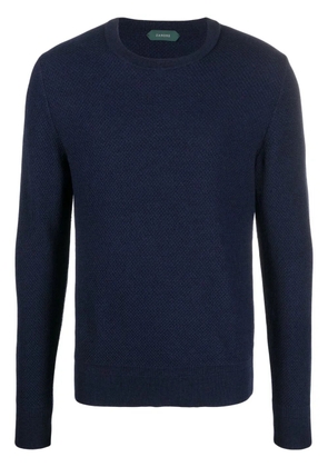 Zanone fine knit wool jumper - Blue