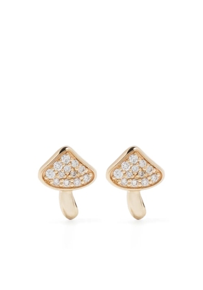 Sydney Evan 14kt yellow gold Mushroom diamond stud earring