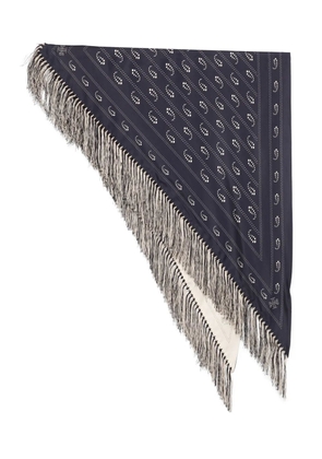 Tory Burch paisley-print fringed scarf - Blue
