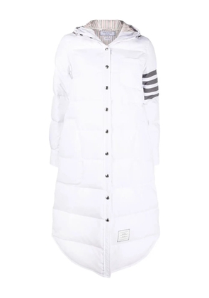 Thom Browne 4-Bar hooded padded coat - White