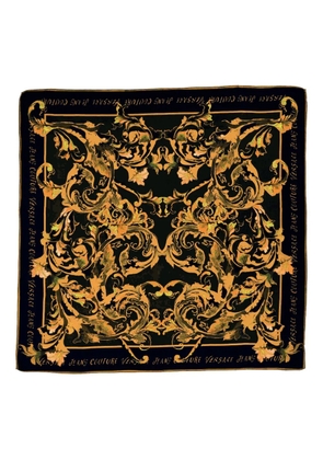Versace Jeans Couture baroque-print silk scarf - Black
