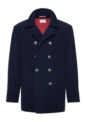 Brunello Cucinelli corduroy double-breasted jacket - Blue