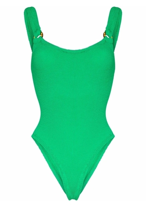 Hunza G Domino crinkle-effect swimsuit - Green