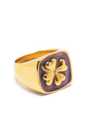 Goossens Talisman clover signet ring - Gold