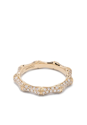 Anita Ko 18kt yellow gold Bamboo diamond ring