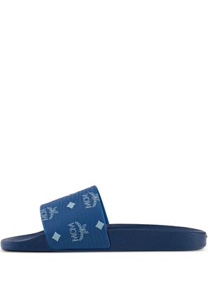 MCM monogram-print slides - Blue