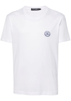 Dolce & Gabbana logo-embroidered cotton T-shirt - White