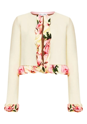 Oscar de la Renta printed-trim jacket - White
