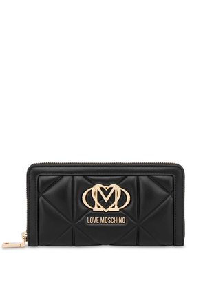 Love Moschino logo-plaque wallet - Black