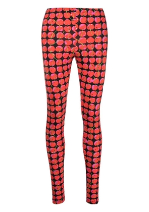 La DoubleJ cherry-print mid-rise leggings - Black