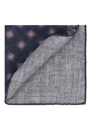 Brunello Cucinelli geometric-print pocket square - Blue