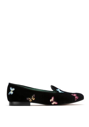 Bird&Co velvet Borboleta loafers - Black