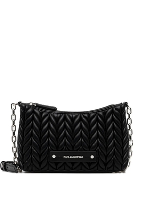 Karl Lagerfeld quilted logo-plaque cross body bag - Black