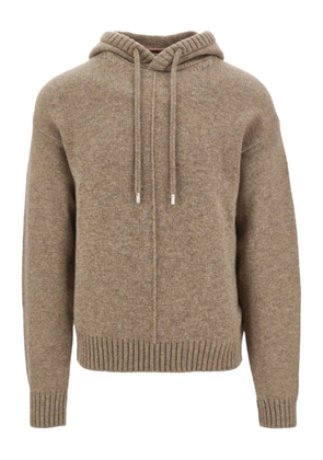 Ferragamo virgin-wool knitted hoodie - Neutrals