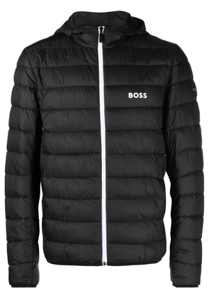BOSS logo-print puffer jacket - Black