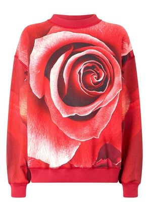 Roberto Cavalli rose-print sweatshirt - Red