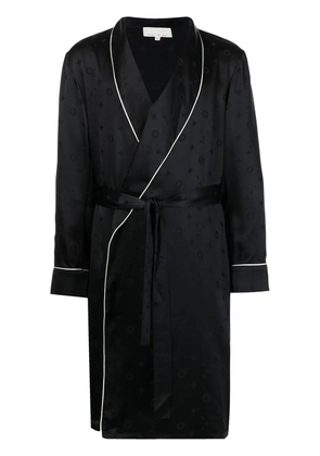 Fleur Du Mal jacquard silk robe - Black
