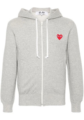 Comme Des Garçons Play mélange-effect cotton hoodie - Grey