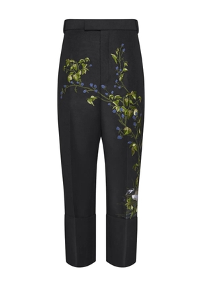 Thom Browne floral-embroidery trousers - Black