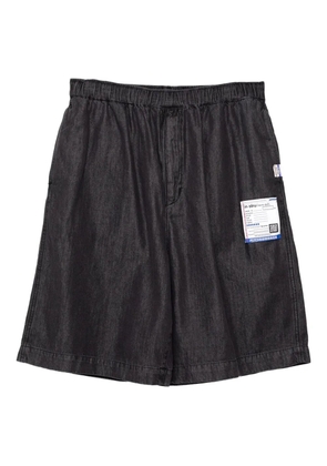 in･stru(men-tal). elastic-waist denim shorts - Black