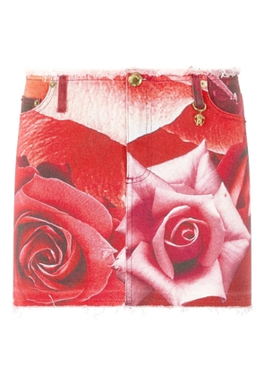 Roberto Cavalli floral-print mini skirt - Red