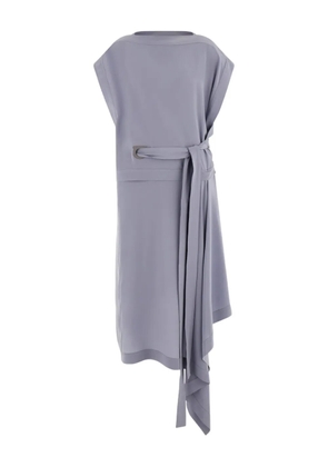 Ferragamo Gancio-detail silk dress - Grey