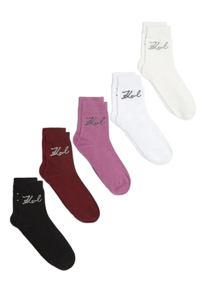 Karl Lagerfeld logo-embroidered socks pack - White