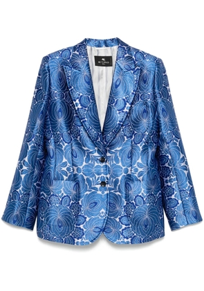 ETRO floral-jacquard blazer - Blue