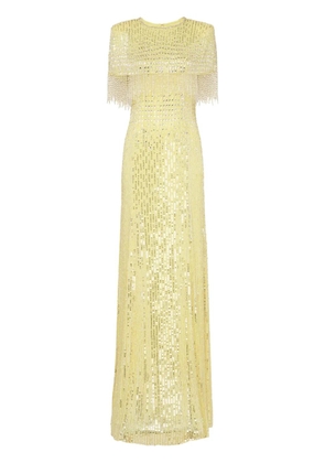 Jenny Packham Lyla sequin-embellished gown - Yellow