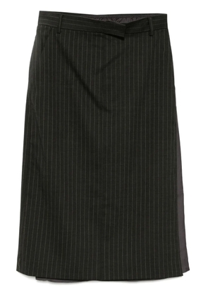pushBUTTON stripe H line skirt - Green