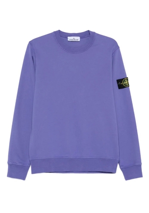 Stone Island badge cotton sweatshirt - Purple