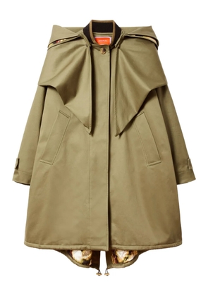 La DoubleJ collar-detail coat - Green