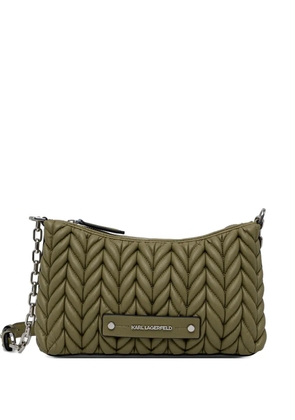 Karl Lagerfeld quilted logo-plaque cross body bag - Green