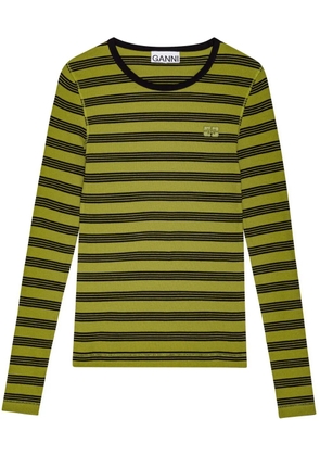 GANNI striped T-shirt - Green