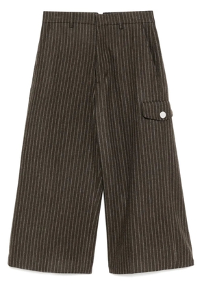 AMI Paris striped cropped trousers - Brown