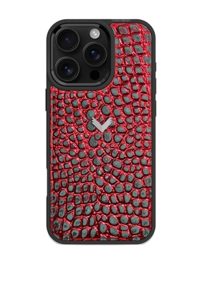 VELANTE crocodile-texture iPhone 16 Pro case - Red