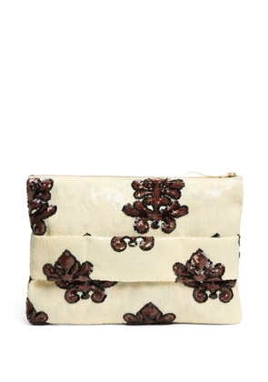 La DoubleJ Ruffle clutch bag - Neutrals