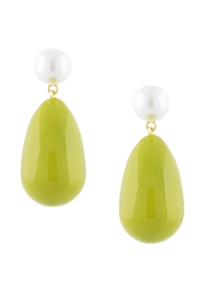 Eshvi oval drop earrings - Green