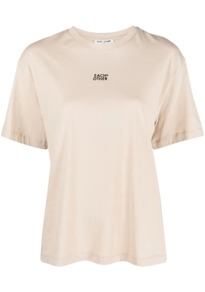 Each X Other logo-print crew-neck T-shirt - Neutrals