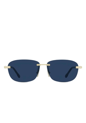 Fred chain-detail rectangle sunglasses - Blue