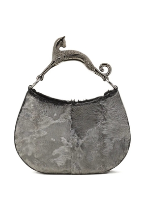Lanvin Animal Hardware Fur Tote Bag - Grey