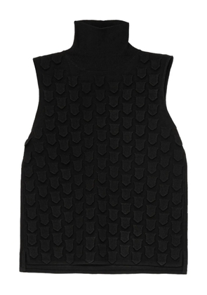 MALIPARMI high-neck textured top - Black