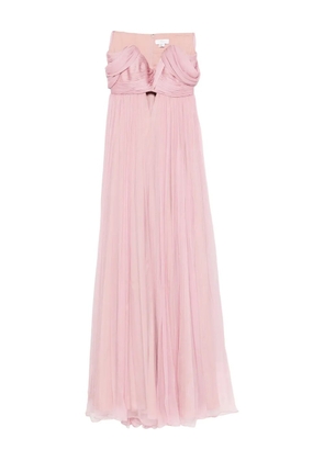M.Marquise Sylvie pleated sweetheart-neckline dress - Pink
