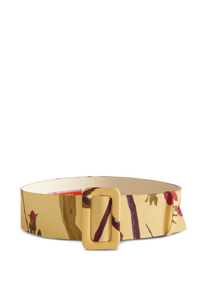 La DoubleJ floral-print buckle belt - Yellow