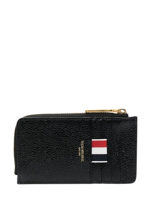 Thom Browne pebbled-leather half-zip wallet - Black
